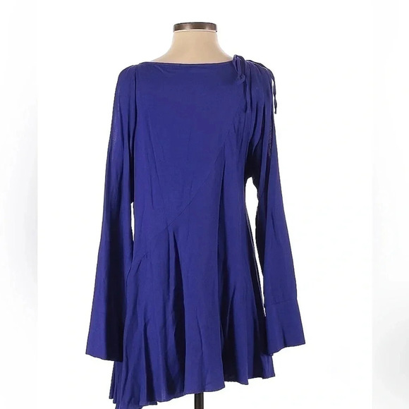 Free People | Purple Clear Skies Cold Shoulder Long Sleeve Tunic Dress Size S - Picture 3 of 4